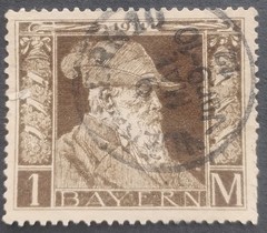 NICE SPACEFILLER-BAYERN (GERMANY) CIRCA 1911 1Mk STAMP CIRCA 1914-1920