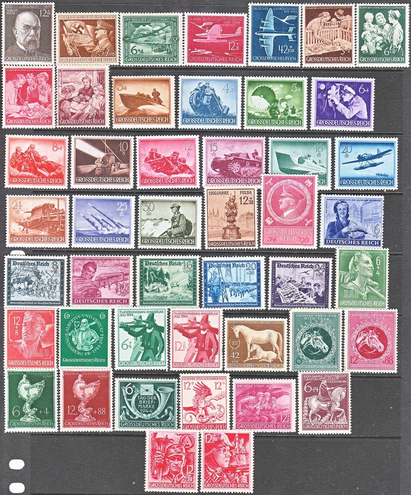 Stamp Germany Year 1944-5 Mi 864-910 Set WWII 3 Reich Wehrmacht Tank AH MNG