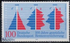 Specimen, Germany Sc1582 Social Security Pension Insurance Centenary.