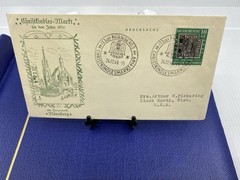 1949 Germany Christkindles Market Christmas Cancel Nuremberg to Black Earth, WI