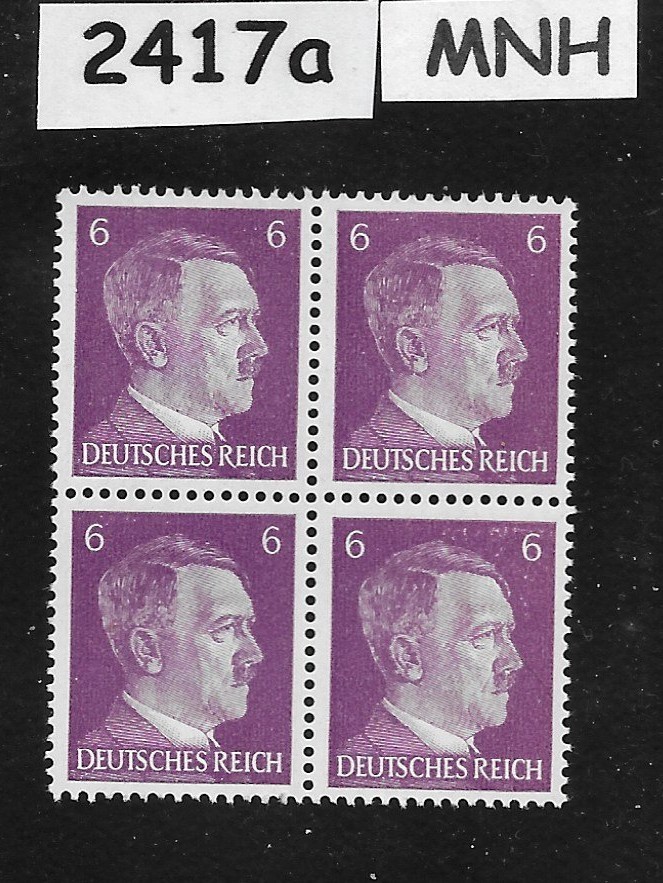 MNH stamp block 1941 Adolf Hitler PF06 Sc 510 Third Reich era Germany #2417a