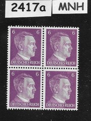 MNH stamp block 1941 Adolf Hitler PF06 Sc 510 Third Reich era Germany #2417a