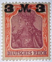 Travelstamps: 1920-1921 Germany Deutsches Reich 3 Mark on 3 Mark OVP STAMP MH