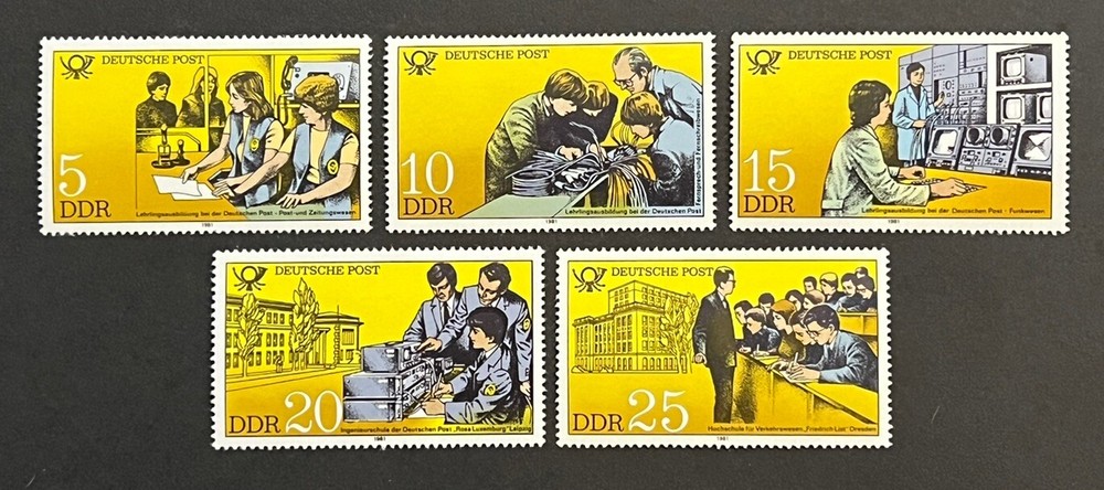 Travelstamps: Germany DDR Stamps Mi 2583-2587 – Education Mint MNH OG