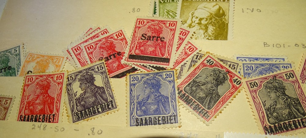 Saar Basin territory Stamps? stock book from an estate sale Saarland Germany