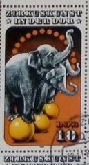 East Germany DDR Zirkuskunst Stamp Block 10-20-35-50 VF Used Multi-Color