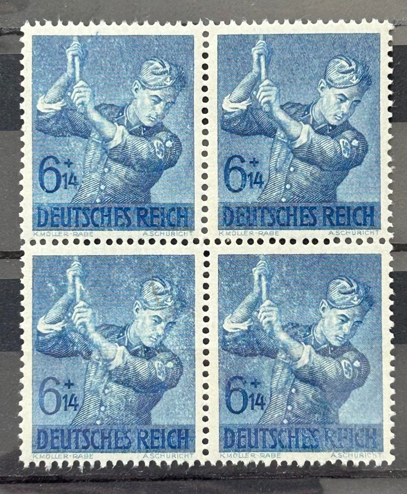 1943 German Reich Stamps block- Labour Service RAD 6+14 rpf MNH Mint /BL21