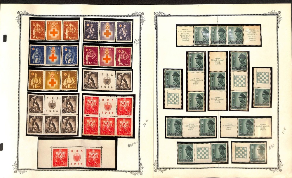 Croatia Specialized Stamp Collection on 40 Scott Pages, Blocks & Unlisted WWII