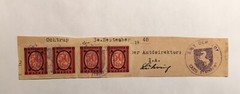 4 Municipal Revenue Stamps On Document Fragment Ochtrup Germany