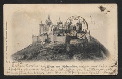 GERMNAY BURG HOHENZOLLERN TO ARGENTINA 2 x 5pf GERMANIA ON PPC COVER 1903