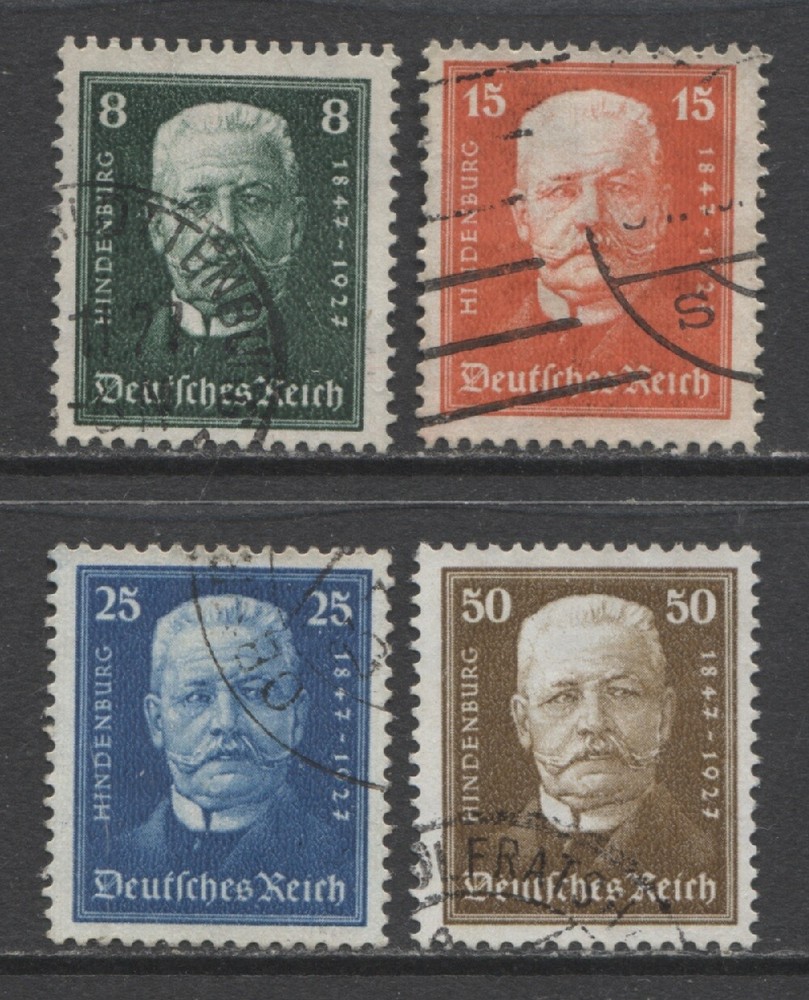 Germany 1927 Third Reich complete set Hindenburg semi postal issues used $ 76.00