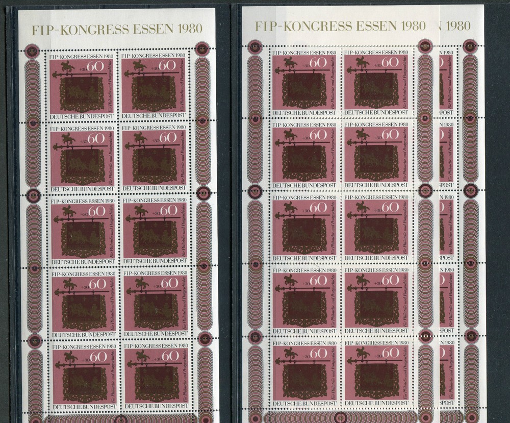 3 x miniature sheet KB 1065 Pulito mint stamp day Essen 1980