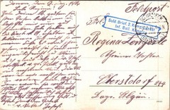 GERMANY 1914 POSTAL WWI FELDPOST PICT POSTCARD STRASSBURG ADDR & POSTMARK
