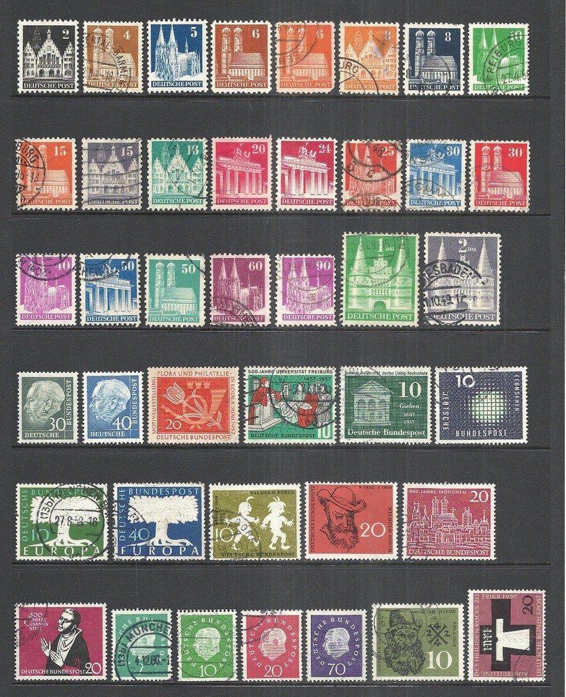 GERMANY VARIOUS MINT HINGED & USED ISSUES 1948 to 1959 CAT $29.15