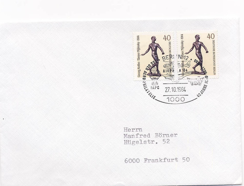 Germany 1984 Event Cover Aero Philhelie Occupied Berlin #9N468 Art Stamp