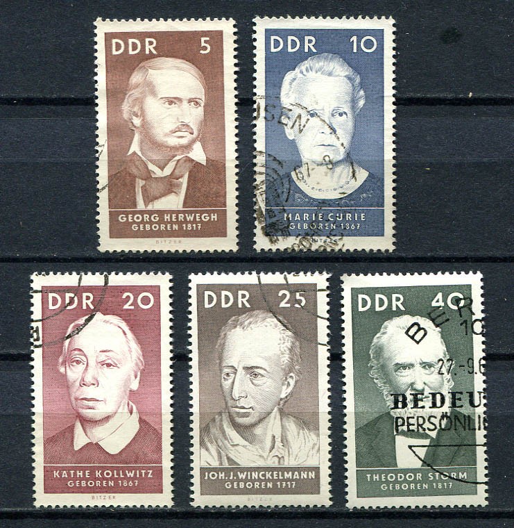 Germany – DDR : Famous people set from 1967 – used / CTO