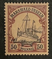 Travelstamps: GERMANY MARSHALL ISLANDS STAMPS Kaiser’s Yacht 50pf MOGH UnWMK