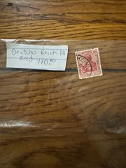Germany Deutsches Reich 10 PF Red Used Postage Stamp, Historical Figures