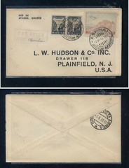 Greece C3 on cover to L.W Hudson 1933