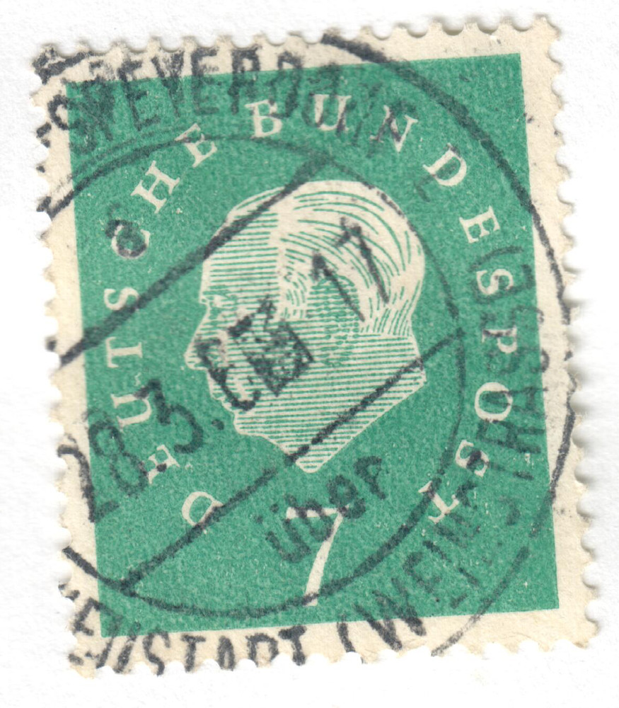 West Germany – 1959 – Professor Dr. Th. Heuss – 7Pfg – Used – #01