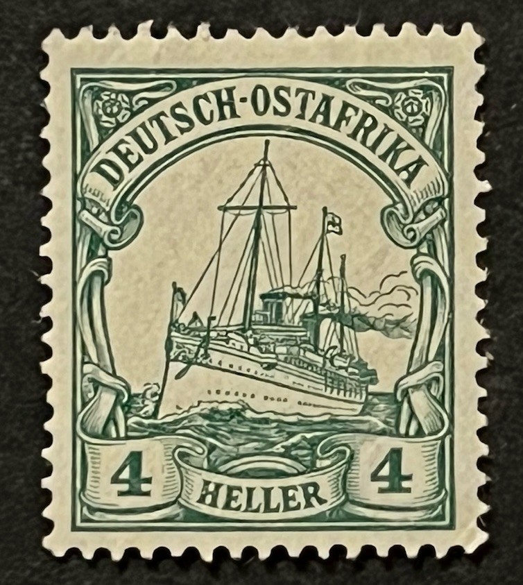Travelstamps: Germany German East Africa stamps 4h Kaiser’s Yacht MOGH Wmk