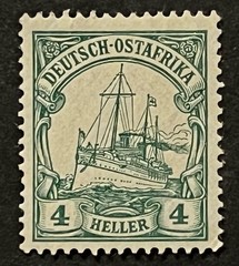 Travelstamps: Germany German East Africa stamps 4h Kaiser’s Yacht MOGH Wmk