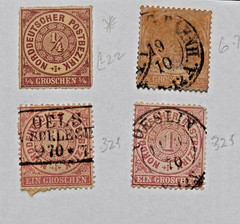 1868-69 North German Confederation Norddeutscher Postbezirk NDP 12 Stamps Lot