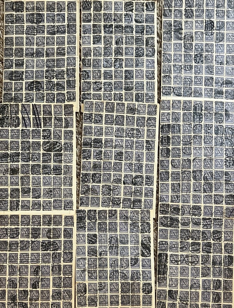 GERMANY LOT 20pf DIENSTMARKE USED STAMPS HOARDER LOT WORLD WAR I