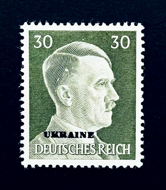 GERMANY Stamp – 1941 WWII Ukraine Occupation Overprint Adolf Hitler MNG r38