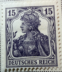 Germany Lot of 7 1916-1919 Stamps (SC 96-101, 90)