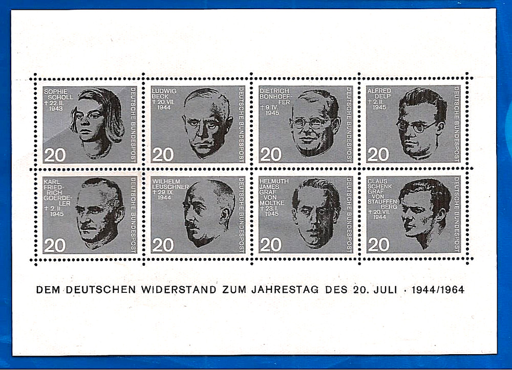 DDR 1964 unused stamp sheet some creasing FULL GUM unhinged