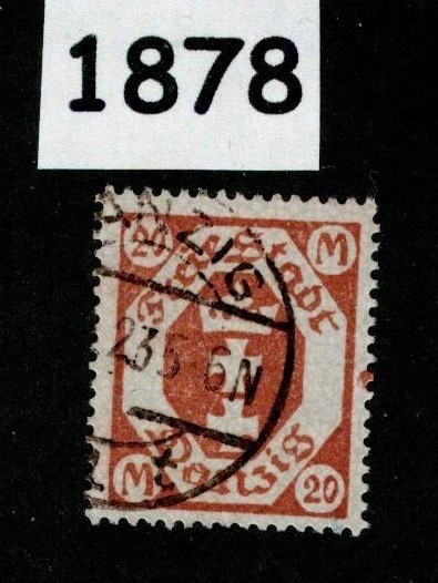 Used stamp Sc 93 Gdansk Poland Danzig 1922 Germany post WWI #1878