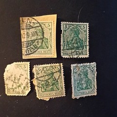 30 Germany Deutsches Reich/DDR Used Postage Stamp Lot Handstamped 3-40 Pf