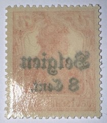 Travelstamps: Germany Offices in Belgium Stamps, 8c on 7 1/2pf, OP MOGH Wmk
