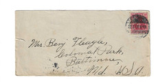 GERMANY 1913 Cover sent from Freiburg to Baltimore MD – open 2 sides; backstamp