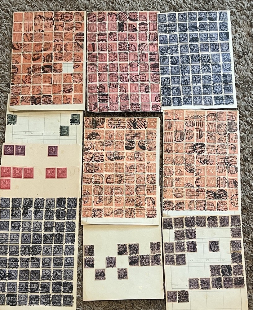 VINTAGE GERMAN DIENSTMARKE & SAARGEBIET OFFICIAL STAMPS – LARGE LOT – MINT USED
