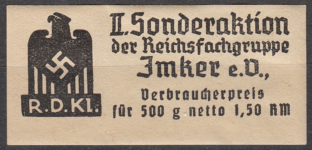 Stamp Germany Revenue WWII Fascism War Era Honey Tax Duty RARE MNG
