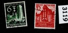Used stamp set Sc 492-493 1939 Third Reich Germany Unification of Danzig #3119