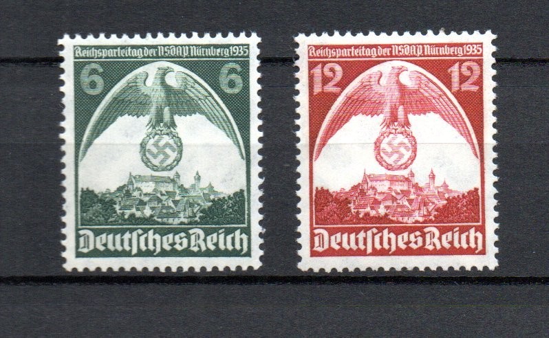 Germany 1935 old set Nurnberger Castle stamps (Michel 586/87) nice MNH