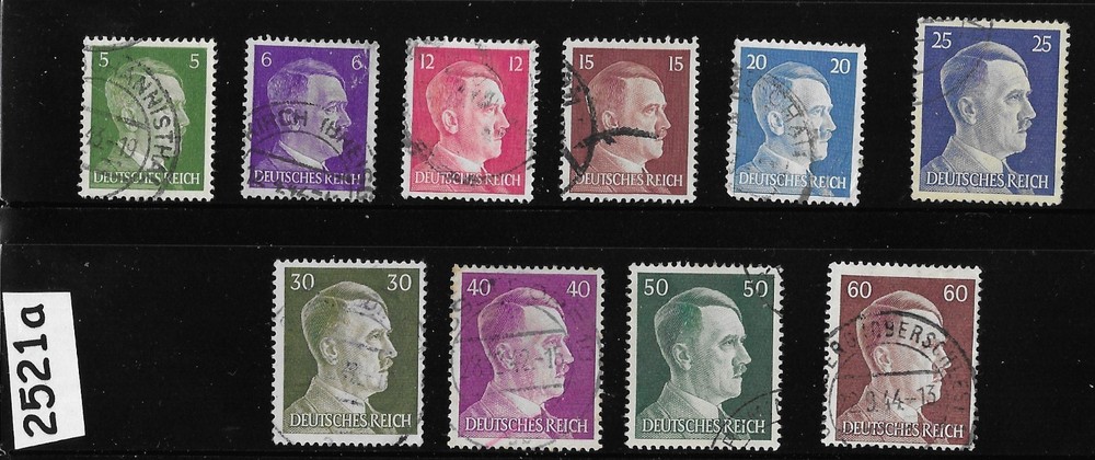 Used stamp collection 1940s Adolf Hitler Third Reich era Germany #2521a
