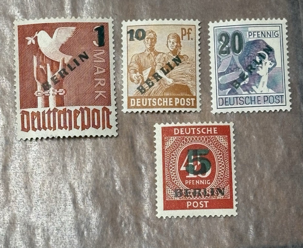 WEST BERLIN 1949 Surcharges set of 4 SG B64-B67 MNH/** (CV $340)