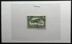Germany – 1922 Scott C5 Deutsche Flugpost 40pf Green Biplane Over Clouds – Stamp