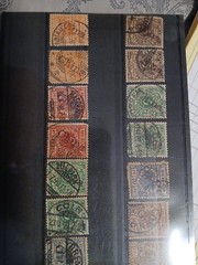 German Empire REICHPOST Lot Of 14 Used Eagle & Shield Issue 1pf-50pf Mixed Lot!!
