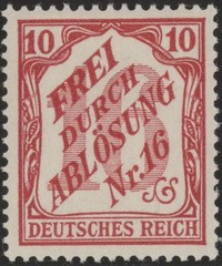 Stamp Germany Official Mi 012 Sc OL19 1905 Dienst Reich Baden District Nr.16 MNH