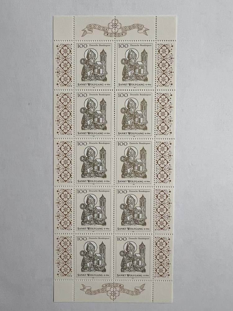 Federal FRG selection miniature sheet ten sheet 1762 **/° St. Wolfgang Religion Faith