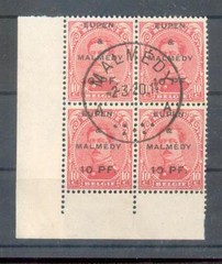 Eupen & Malmedy 2 corner block stamped (A7143)