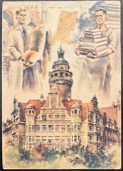 1948 Germany #10NB2 (Russian Zone) w Leipzig special cancel on postcard to US*d2