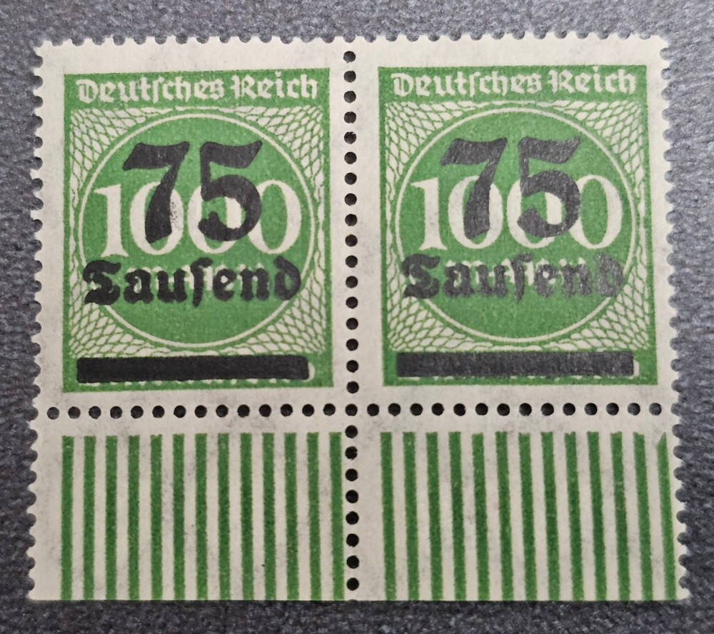 Stamps Germany Reich FREIMARKE 2x 75 000 Mark 1923 Mi. Nr. 288 [🇩🇪39282]