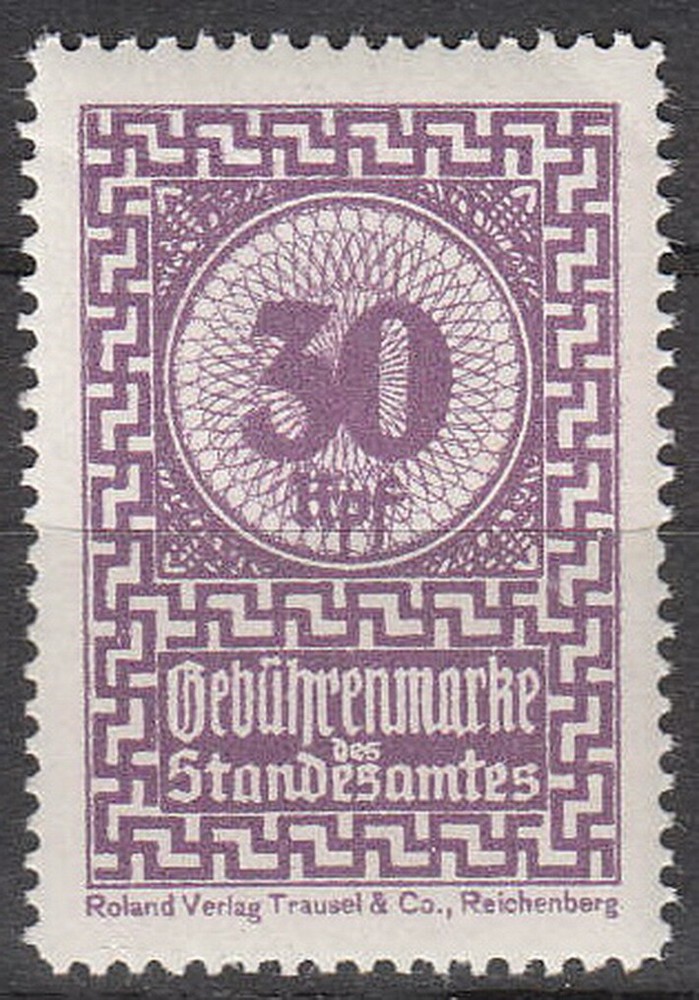 Stamp Germany Revenue WW2 3rd Reich War Emblem War Urkunden KDF 030 MNH