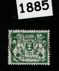 Used stamp Sc 132 Gdansk Poland Danzig 1923 Germany post WWI #1885